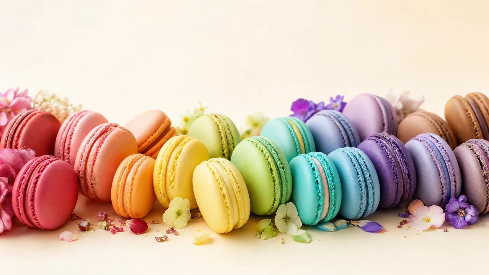 马卡龙色彩创新专题主视觉，彩虹色马卡龙